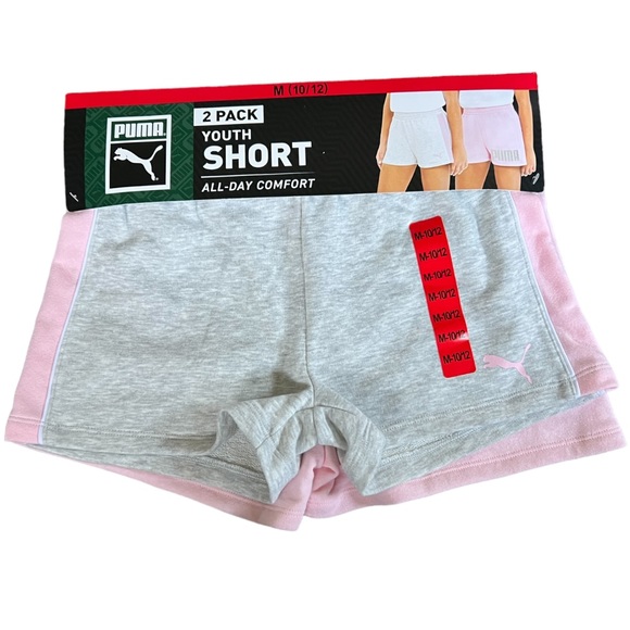NEW PUMA Youth 2-pack Girls Short Set 10/12 - Picture 1 of 5